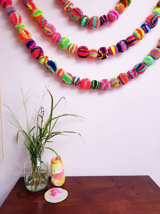 Multicolour Pom Pom Wall Garland