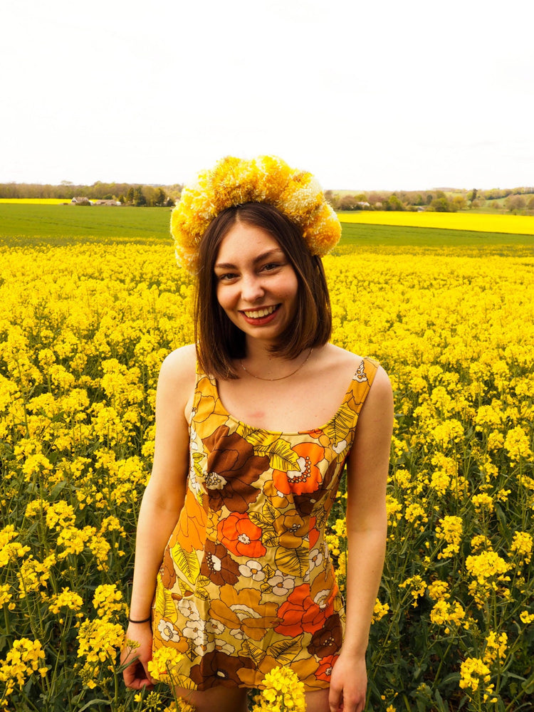 Sunflower Pom Pom Headband