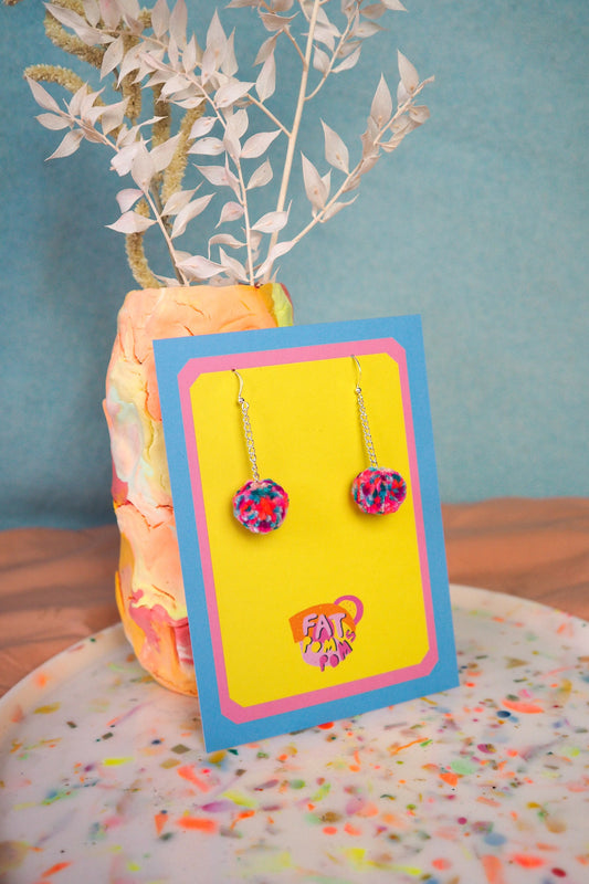 Pink Confetti Mini Dangle Earrings