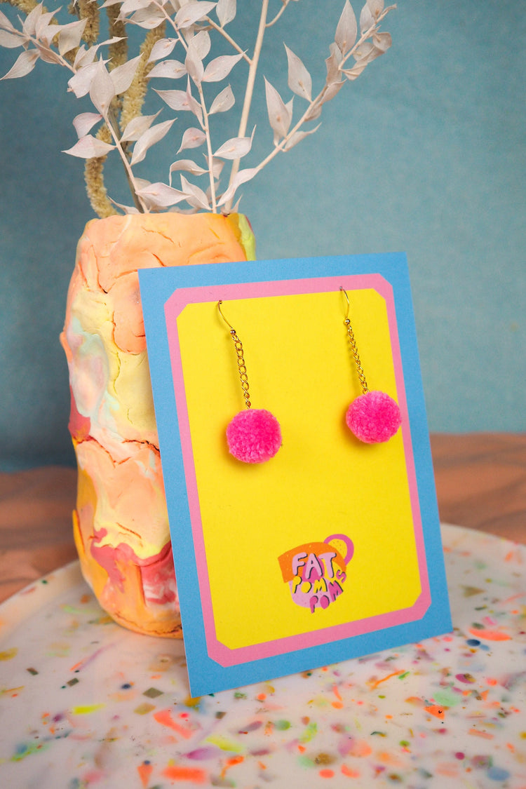 Candy Pink Mini Dangle Earrings